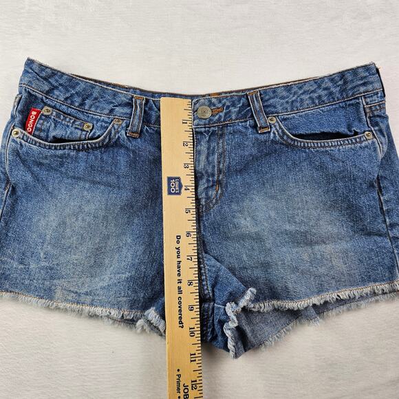 Vintage Bongo Jeans Shorts 11 Juniors Cut Off Short Shorts Frayed Raw Hem Y2K - Picture 7 of 10